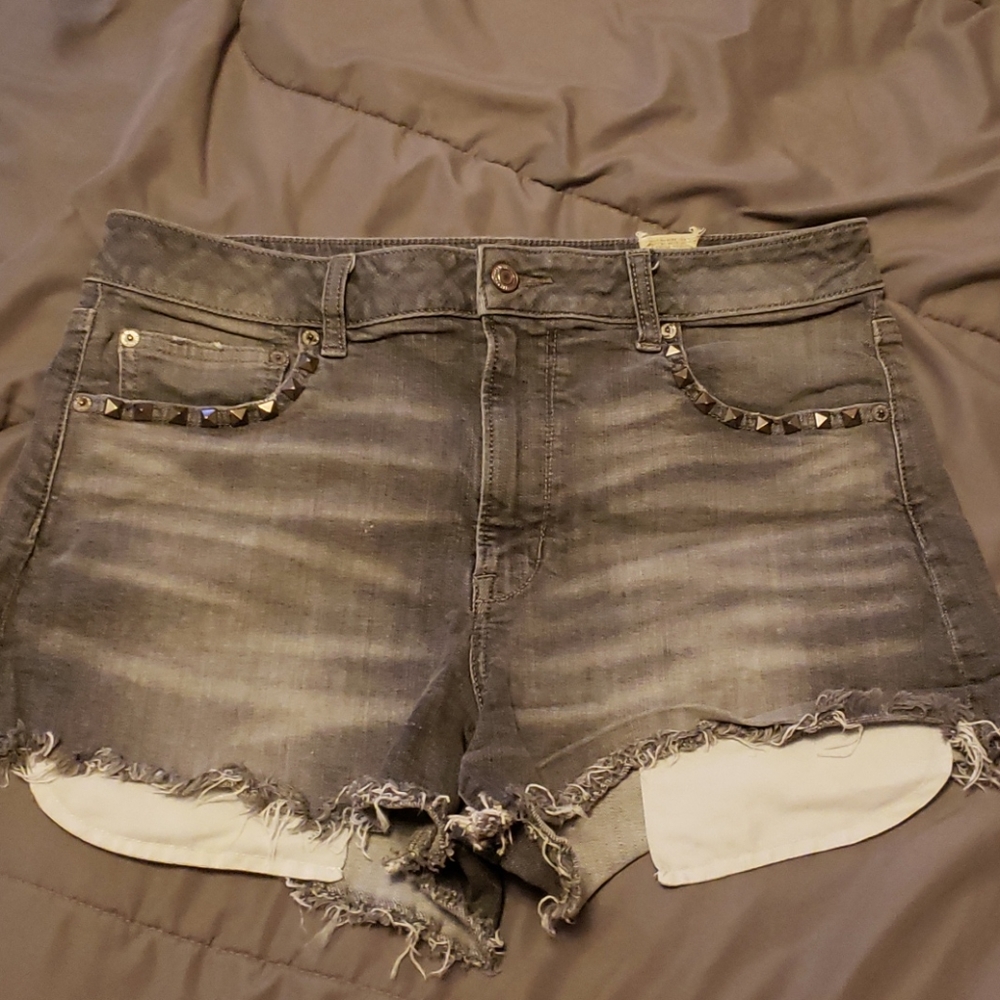 Grey High-Waisted Shorts